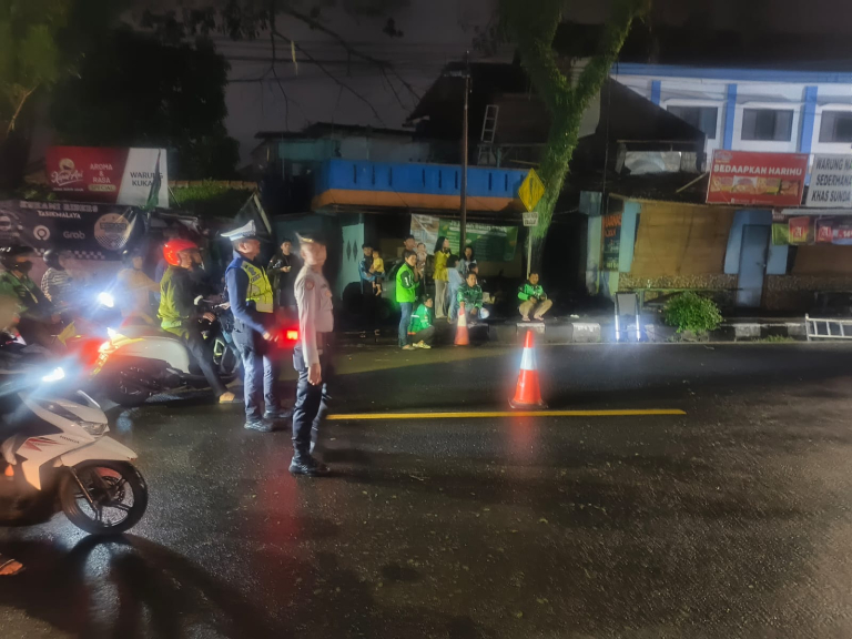 Polisi dan BPBD Pangkas Pohon Rawan di Jalur Nasional