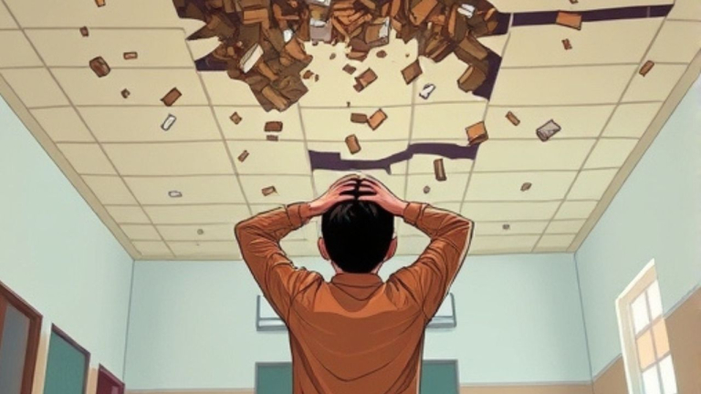 Plafon Kelas di Ciamis Ambruk, Manajemen Sekolah Gagal!