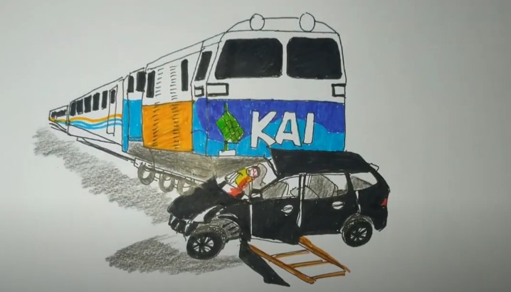 Kereta Api Turangga Tabrak Mobil di Ciamis