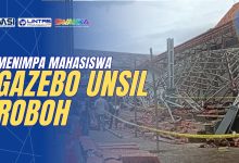 gazebo unsil roboh menimpa mahasiswa