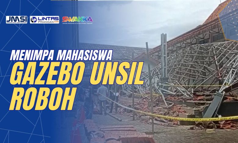 gazebo unsil roboh menimpa mahasiswa