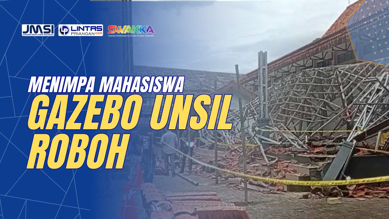 gazebo unsil roboh menimpa mahasiswa