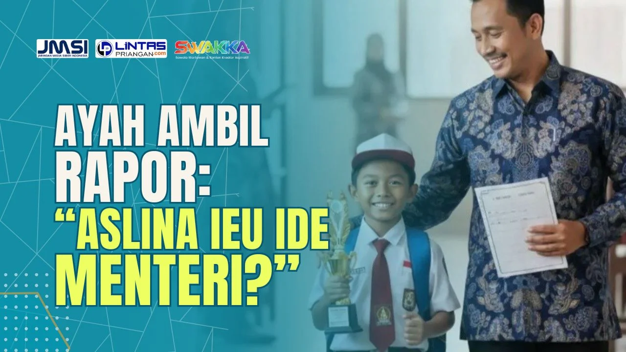 Ayah mengambil rapor anak