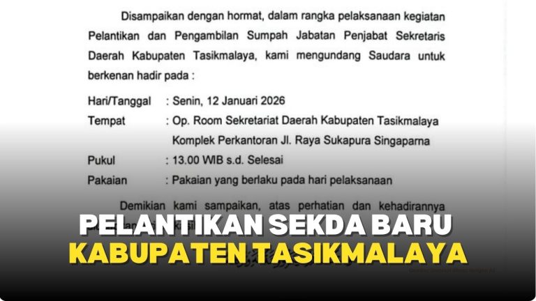 Tak Banyak Drama, Senin Bupati Lantik Sekda Baru Kabupaten Tasikmalaya