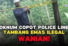 Police Line Tambang Emas Ilegal di Karangjaya