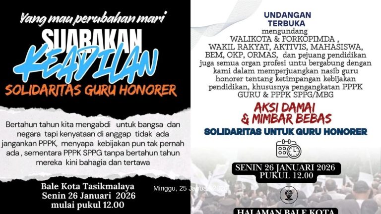 Ajakan Aksi Solidaritas Guru Honorer di Tasikmalaya Beredar di Medsos