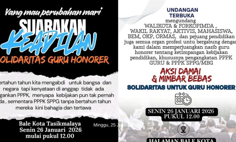 Aksi Guru Honorer Tasikmalaya