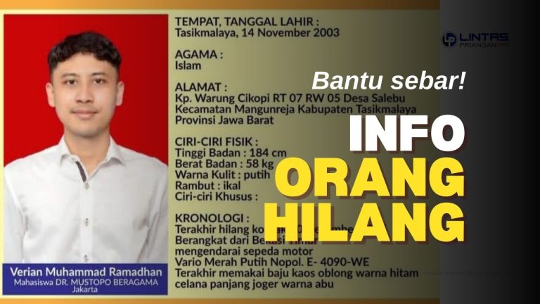 Pemuda Asal Tasik Hilang, Keluarga Minta Bantuan Warga