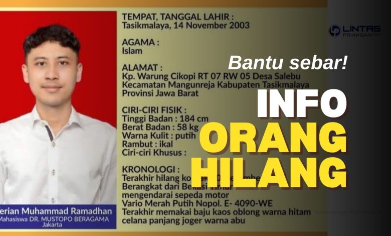 pemuda asal tasik hilang