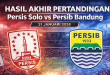 Hasil akhir pertandingan Persis Solo vs Persib Bandung Sabtu 31 Januari 2026
