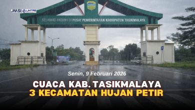 Cuaca Kabupaten Tasikmalaya: 3 Kecamatan Waspada Hujan Petir | 9 Feb 2026