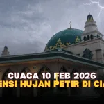 Cuaca Ciamis Hari Ini (10/02): 4 Kecamatan Berpotensi Hujan Petir, Waspada!