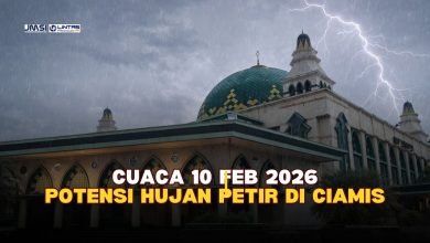 Cuaca Ciamis Hari Ini (10/02): 4 Kecamatan Berpotensi Hujan Petir, Waspada!