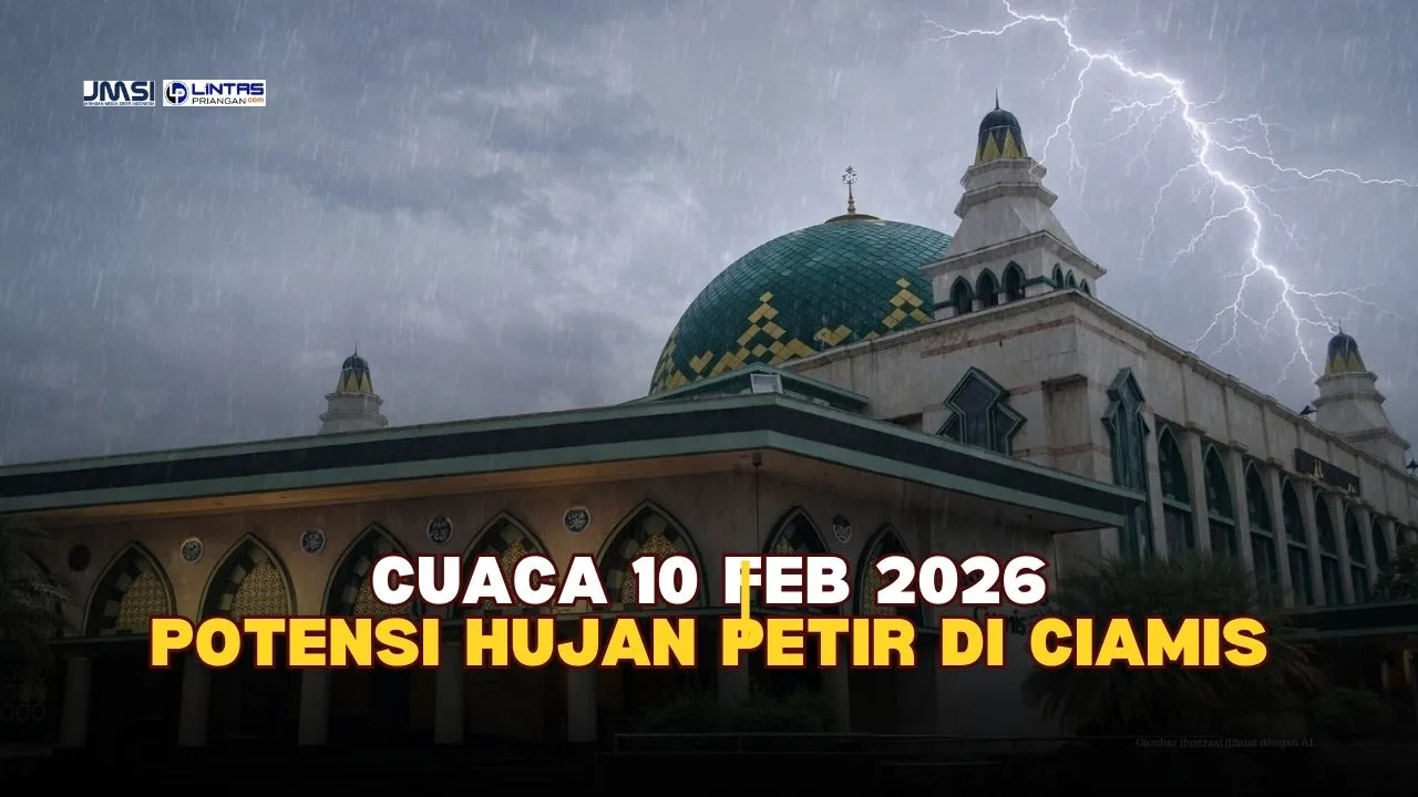Cuaca Ciamis Hari Ini (10/02): 4 Kecamatan Berpotensi Hujan Petir, Waspada!