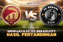 Skor Sriwijaya FC vs Bekasi City