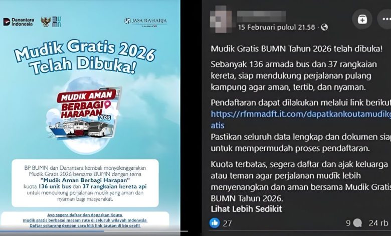 Beredar Tautan Pendaftaran Mudik Gratis BUMN 2026 [Cek Fakta]