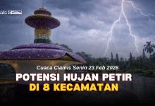 Cuaca Ciamis Hari Ini | Senin (23/02) | 8 Kecamatan Hujan Petir