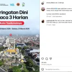 IG Wali Kota Tasikmalaya Posting Prakiraan Cuaca