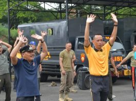 Wakil walikota Banjar Gaungkan K3 Lewat Senam Sehat Bersama Kapolres