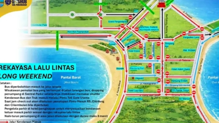Rekayasa Lalulintas wisata kabupaten Pangandaran menghadapi long weekend