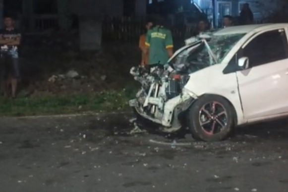 Tabrakan di Ciamis Lakalantas di Ciamis Bus vs Brio di Ciamis