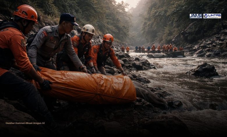 Warga Bogor Hanyut di Tasikmalaya