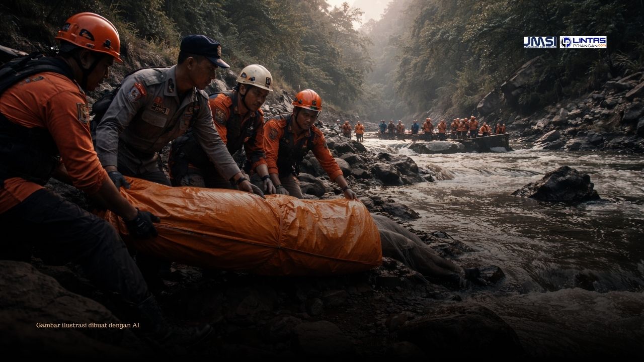 Warga Bogor Hanyut di Tasikmalaya