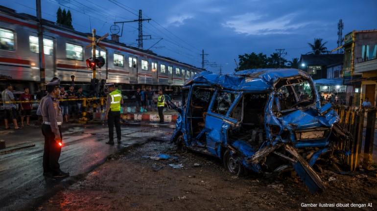 Angkot tertabrak kereta di Bogor - berita bogor lintas priangan
