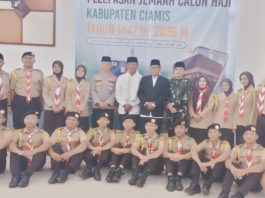 Pramuka Ciamis bantu amankan pelepasan jemaah haji