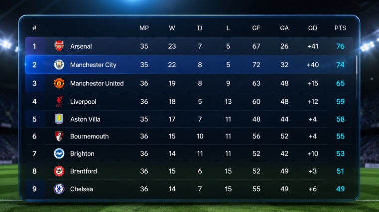 klasemen liga inggris terbaru - berita sepakbola - lintas priangan