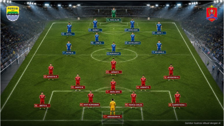 line up persib vs persijap resmi - berita persib - lintas priangan