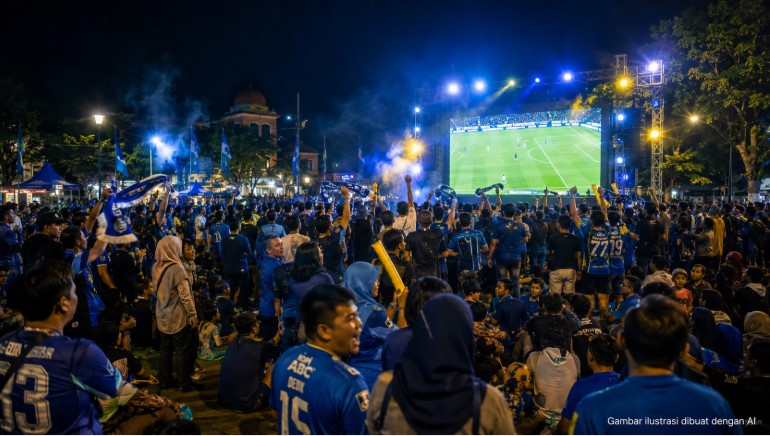 nobar persib di sumedang - berita sumedang - lintas priangan