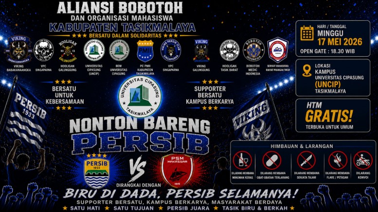 nobar persib di tasikmalaya gratis - berita tasikmalaya - lintas priangan