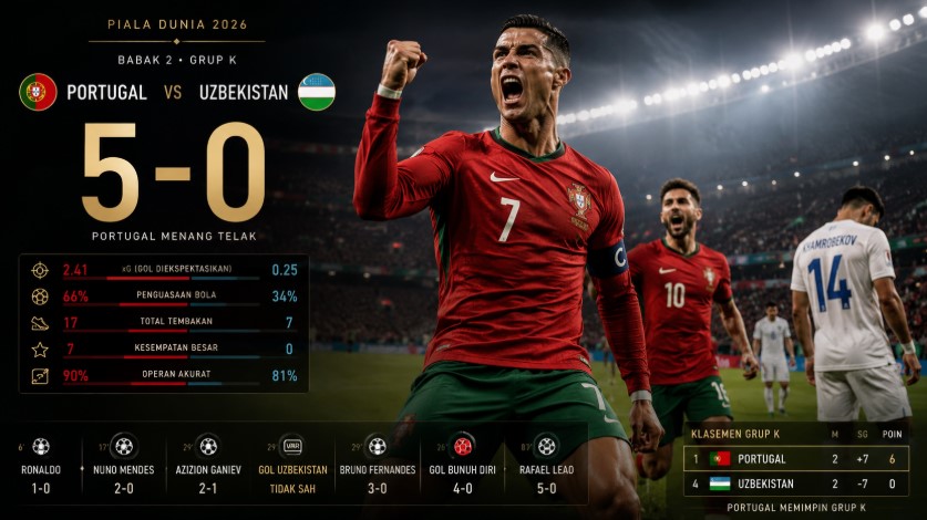 hasil skor portugal vs uzbekistan - berita piala dunia 2026