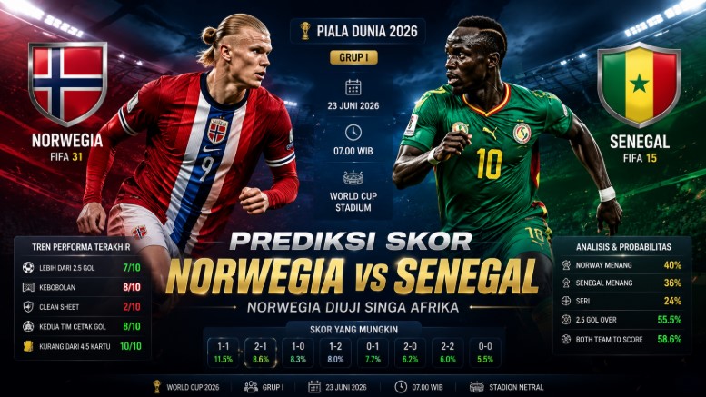prediksi skor norwegia vs senegal - berita piala dunia 2026