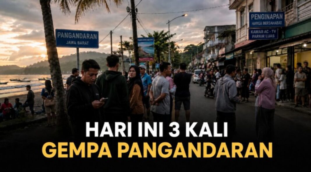 hari ini tiga kali gempa pangandaran