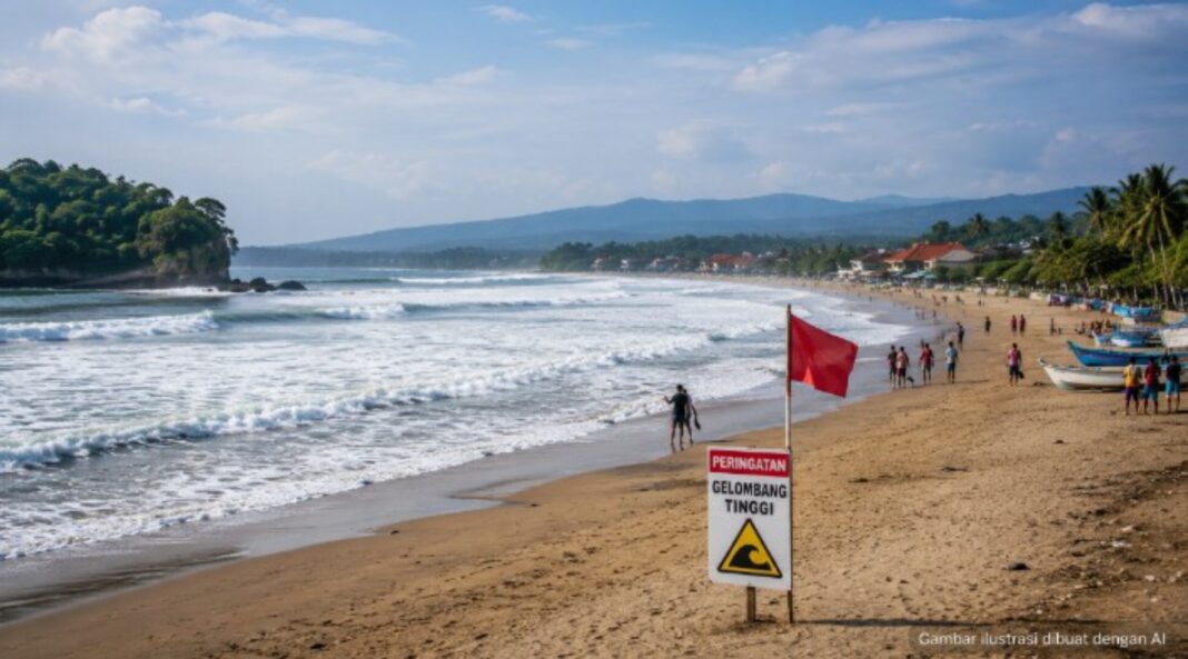 peringatan Pantai Pangandaran