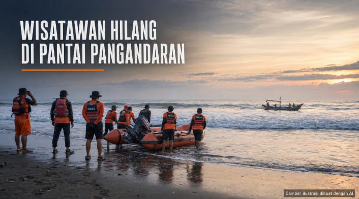 wisatawan hilang di Pantai Pangandaran - lintaspriangan