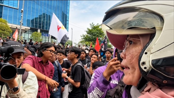 Aksi Ibu-ibu saat demo - Nasional
