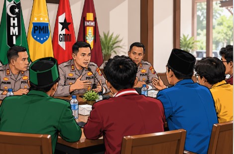 dialog Polres Banjar dan mahasiswa